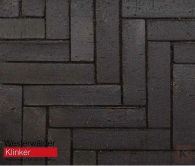 Westerwalder_Klinker_Тротуарный клинкер ригель WK815GS schwarz bunt 240х55х52 мм
