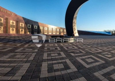 Бетонная тротуарная плитка "Гранит" BRAER серия "Лувр" | 200*200*60 мм