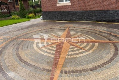 Бетонная тротуарная плитка "Медовый" Браер Классико Круговая