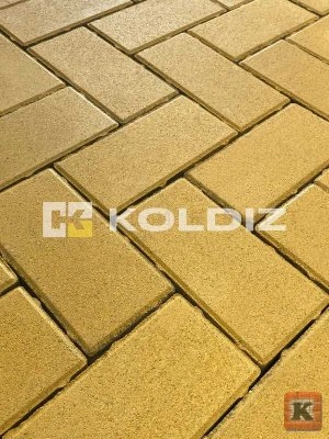 _Брусчатка тротуарная Колдиз Моно Желтая 100x200х80 мм