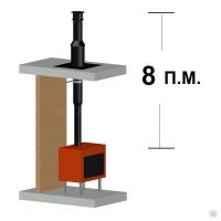 Дымоход сэндвич Permeter Ultra 25 диаметр 150 мм высота 8 метра насадной монтаж 