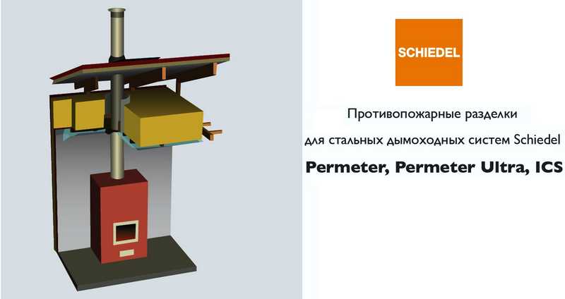 Соблюдение противопожарных норм при установке стальных дымоходов Schiedel - фотоинструкции, картинки по применению