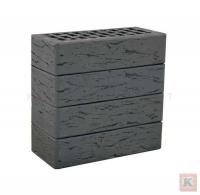 Кирпич облицовочный ЛСР Графитовый 2021 рустик серый