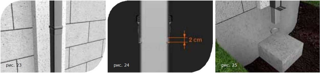 Инструкция по монтажу Galeco Hidden рис. 23-25 Инструкция по монтажу своими руками водостока Galeco Hidden рис. 23-25