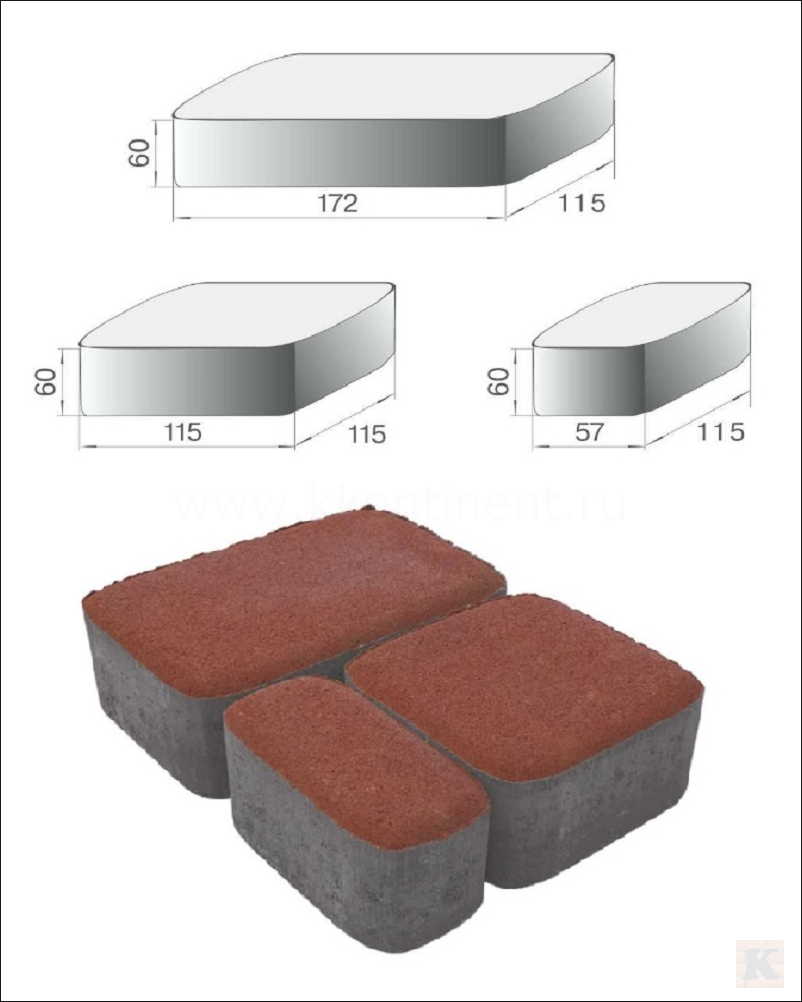 размеры тротуарной плитки Браер Мальва