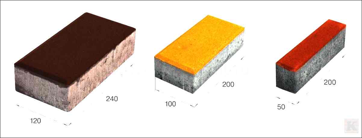 Размеры брусчатки Браер Прайд толщина 40 мм