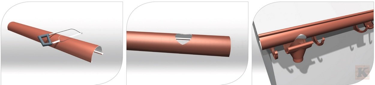 монтаж пластикового желоба водостока Galeco PVC рис. 13, 14 и 15 монтаж желоба водостока Galeco PVC рис. 13, 14 и 15