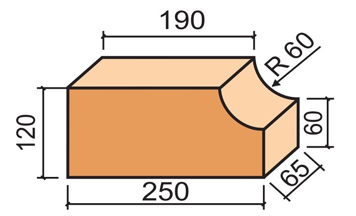 кирпич F13 ЛОДЕ размеры фигурного кирпич