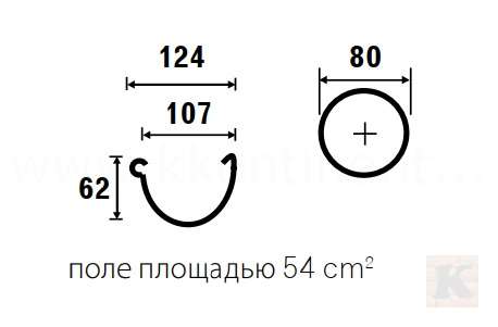 размеры желоба и водосточной трубы системы Galecp PVC 110