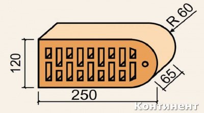 Фигурный полнотелый кирпич Brunis F22