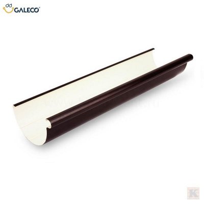 Желоб водостока пластиковый GALECO PVC RE130 RAL 8019 