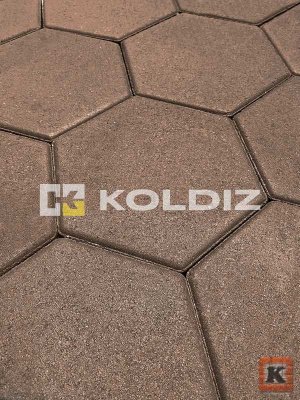 Плитка шестигранник Моно Коричневая 220x250x60 мм