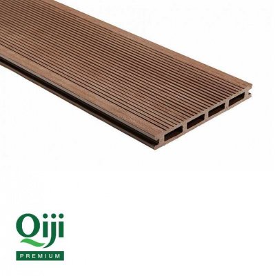 Террасная доска Qiji Premium пустотелая Венге размер 3000х150х25 мм V3