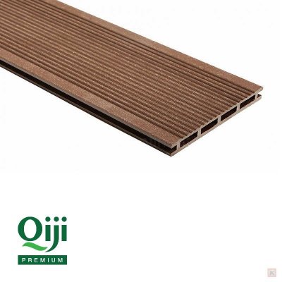 Террасная доска Qiji Premium пустотелая Венге размер 3000х140х22 мм V2