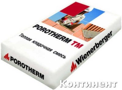 Теплая кладочная смесь Porotherm TM для керамических блоков