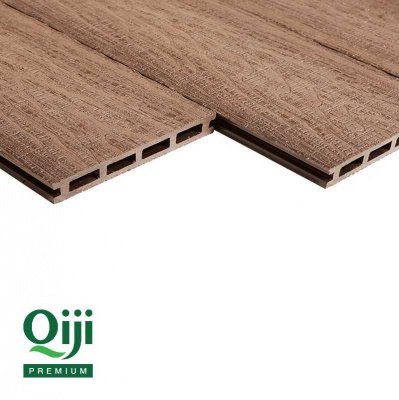 Террасная доска Qiji Premium пустотелая Венге размер 3000х150х25 мм