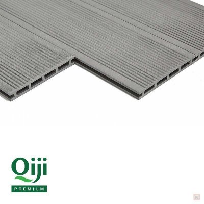 Террасная доска Qiji Premium пустотелая серый размер 3000х140х22 мм V2