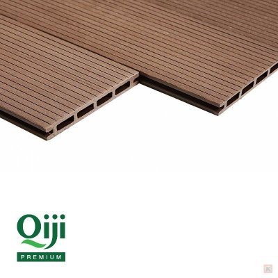 Террасная доска Qiji Premium пустотелая Венге размер 3000х145х22 мм V11