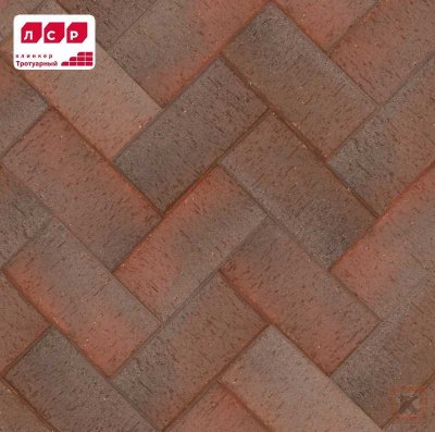 Клинкерная_Брусчатка тёмно-красная флэш Женева серебро классик