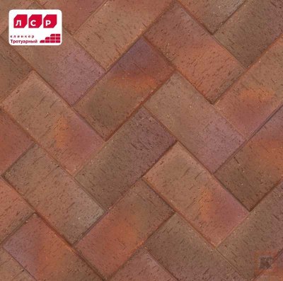 Клинкерная_Брусчатка тёмно-красная флэш Милан бордо классик