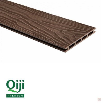 Террасная доска Qiji Premium пустотелая Венге размер 3000х145х22 мм V2