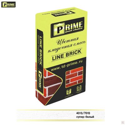 Супер-белый зимний кладочный раствор Prime Line Brick Wasser для кирпича ручной формовки