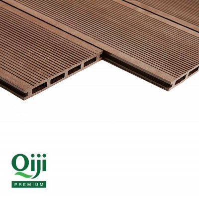Террасная доска Qiji Premium пустотелая Венге размер 3000х150х25 мм V1