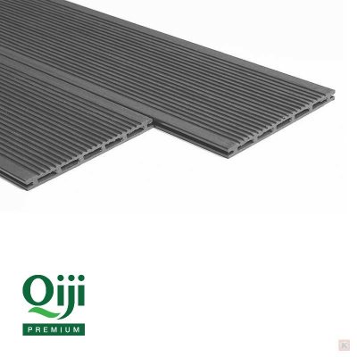 Террасная доска Qiji Premium пустотелая серый размер 3000х150х18 мм V2