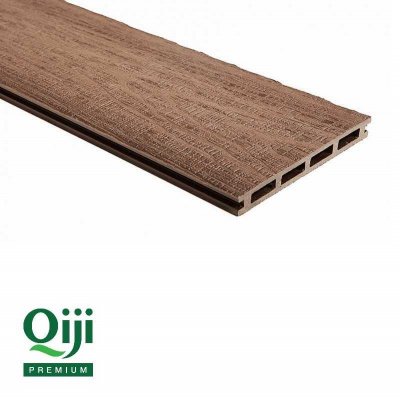 Террасная доска Qiji Premium пустотелая Венге размер 3000х150х25 мм V2
