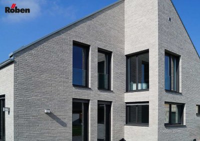 Кирпич полнотелый клинкерный Roben AARHUS VDF weißgrau поверхность рельефная на kkontinent.ru