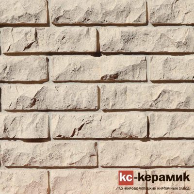 Кирпи облицовочный полнотелый КС-Керамик Белый горный камень светлый шов