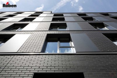 Кирпич полнотелый клинкерный Roben FARO NF schwarz-nuanciert geschiefert поверхность рельефная на kkontinent.ru