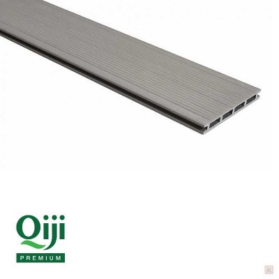Террасная доска Qiji Premium пустотелая серый размер 3000х140х22 мм V4